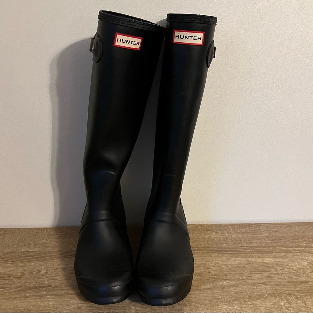Hunter Women’s Original Tall Rain Boots Black Size 8 - Picture 3 of 13
